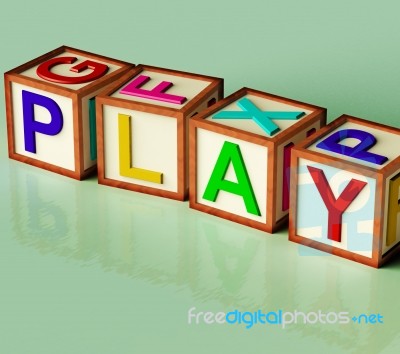 Block With Play Text Stock Image