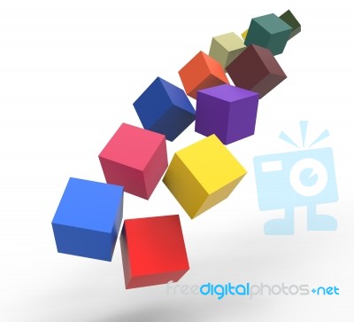 Blocks Falling Showing Action And Solutions Stock Image