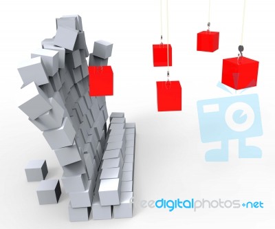 Blocks Knocking Down Wall Shows Demolition And Destruction Stock Image