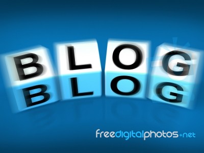 Blog Blocks Displays Webpage Article Or Journal Stock Image