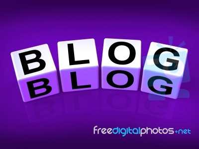 Blog Blocks Show Webpage Article Or Journal Stock Image