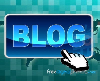 Blog Button Means World Wide Web And Blogging Stock Image