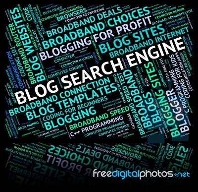 Blog Search Engine Showing Explore Websites And Research Stock Image