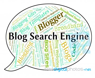 Blog Search Engine Showing Gathering Data And Exploration Stock Image