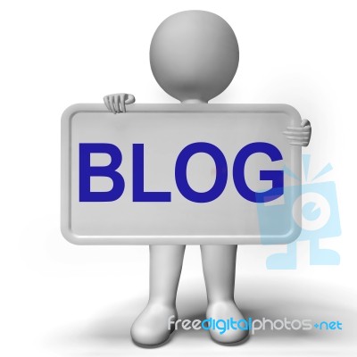 Blog Signboard For Blogger Website And Blogging Stock Image