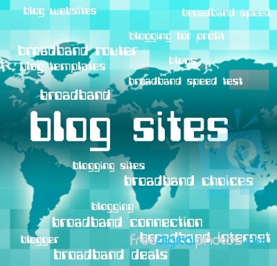 Blog Sites Represents Host Domain And Text Stock Image