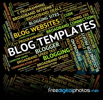 Blog Templates Indicating Weblog Internet And Word Stock Image