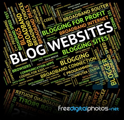 Blog Websites Indicates Domain Words And Online Stock Image