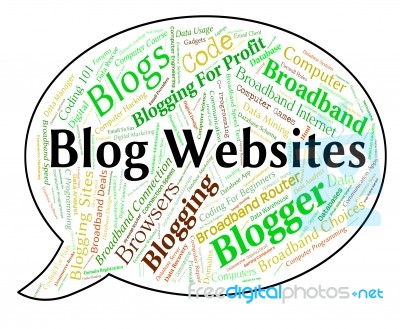 Blog Websites Indicates Text Internet And Domains Stock Image