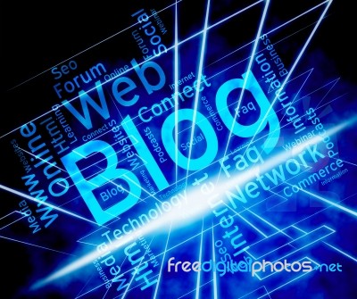 Blog Word Indicates Website Words And Weblog Stock Image