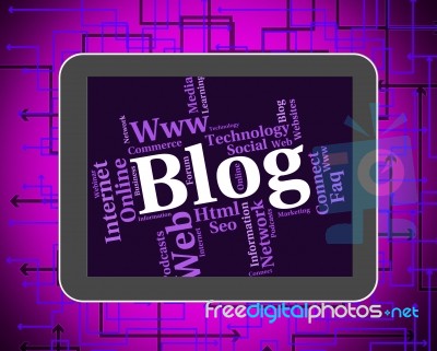 Blog Word Shows Weblog Websites And Words Stock Image