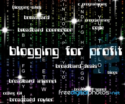 Blogging For Profit Represents Earning Web And Revenues Stock Image