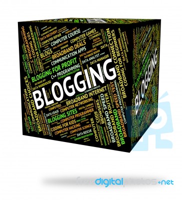 Blogging Word Indicates Blogger Website And Site Stock Image