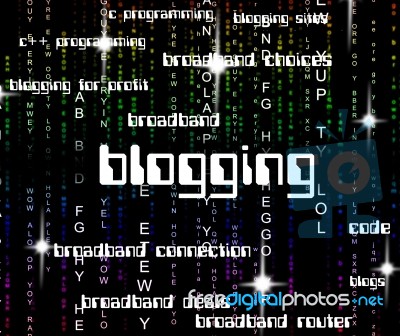 Blogging Word Meaning Weblog Online And Blogger Stock Image