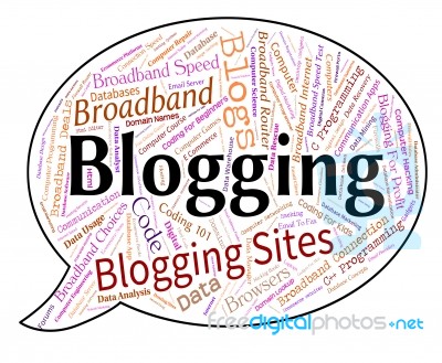Blogging Word Representing Text Site And Weblog Stock Image