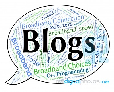 Blogs Word Shows Weblog Blogging And Blogger Stock Image