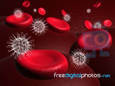 Blood Cell And Virus Stock Image