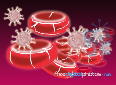 Blood Molecule Virus Maroon Retro Stock Image