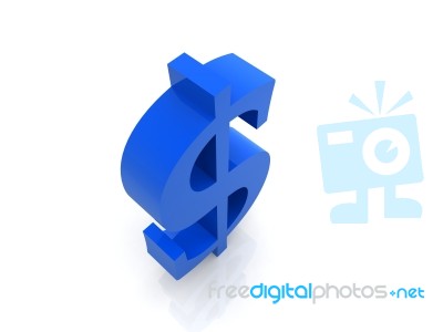 Blue 3d Dollar Sign Stock Image