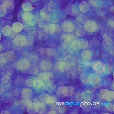 Blue Abstract Background Of Blurred Lights With Bokeh Effect Stock Photo