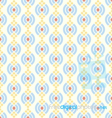 Blue Abstract Lotus Seamless Pattern On Pastel Background Stock Image