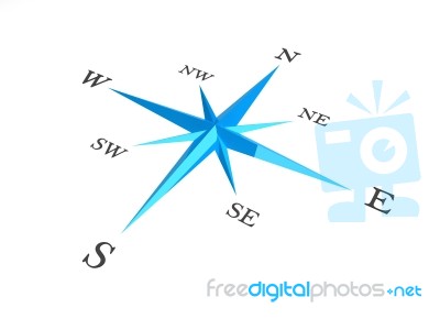 Blue And White Compass  Stock Image