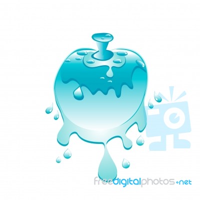 blue Apple with droplet Stock Image