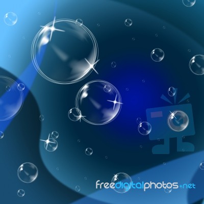 Blue Background Indicates Swirling Bubble And Twist Stock Image