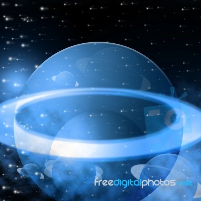 Blue Background Shows Outer Space And Astronomy Stock Image