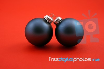 Blue Baubles Stock Photo