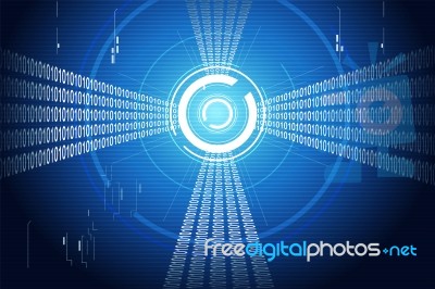 blue Binary Background Stock Image