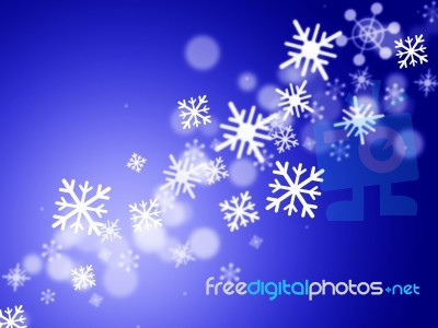 Blue Bokeh Shows Ice Crystal And Celebrate Stock Image