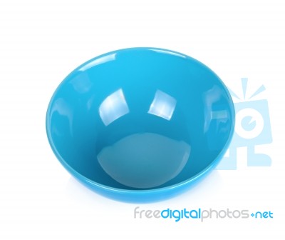 Blue Bowl Isolated On The White Background Stock Photo