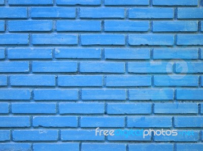 Blue Brick Wall Texture Background Stock Photo