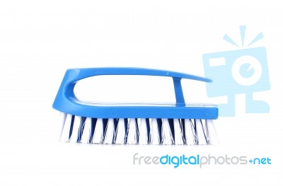 Blue Brush For Cleaning Stock Photo