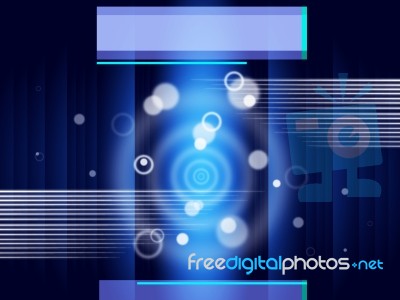 Blue Circles Background Shows Glow And Rectangles
 Stock Image