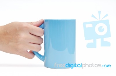 Blue Coffee Cup Stock Photo