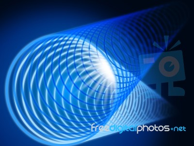 Blue Coil Background Shows Brightness And Tunnel
 Stock Image