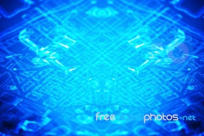 Blue Computer Pcb Abstract Illustration Background Stock Photo