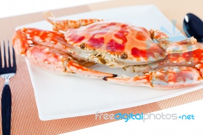 Blue Crab On A Plate Stock Photo