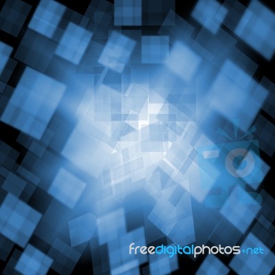 Blue Cubes Background Shows Blue Bricks Or Geometrical Design Stock Image