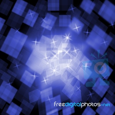 Blue Cubes Background Shows Geometrical Pattern Or Trendy Fashio… Stock Image