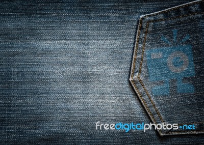 Blue Denim Background Stock Photo