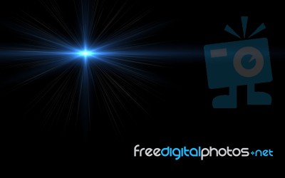 Blue Digit Lens Flare With Bright Light In Black Background Used… Stock Image