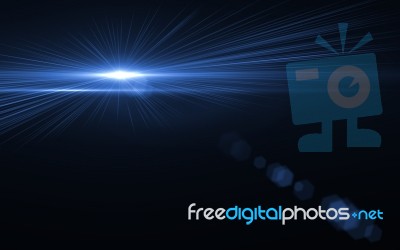 Blue Digit Lens Flare With Bright Light In Black Background Used For Texture And Material Stock Image