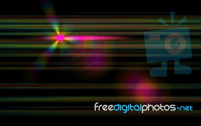 Blue Digit Lens Flare With Bright Light In Black Background Used For Texture And Material Stock Image