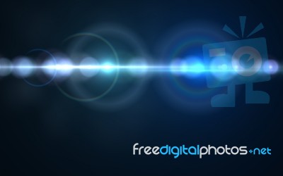 Blue Digit Lens Flare With Bright Light In Black Background Used For Texture And Material Stock Image