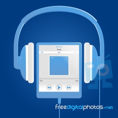 Blue Digital Music Player Stock Image