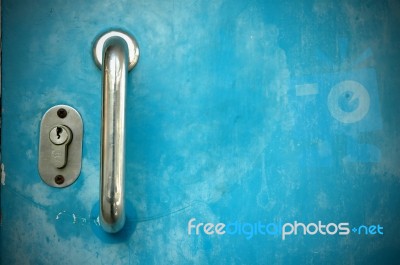 Blue Door Stock Photo