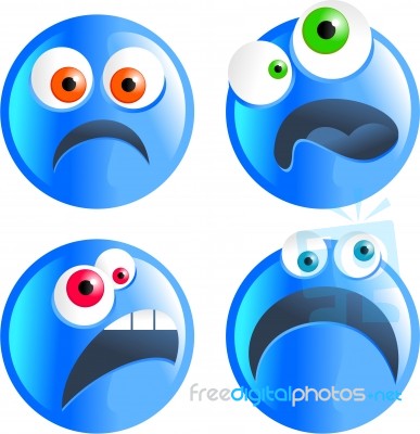 Blue Emoticons Stock Image